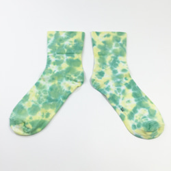 [草地] 襪子 3/4寬口襪 手染 渲染 染色/客製化 交換禮物 聖誕禮物 第2張的照片