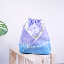 Tie dye/Kimono bag/hand bag/shoulder bag [Round purple] 1枚目の画像