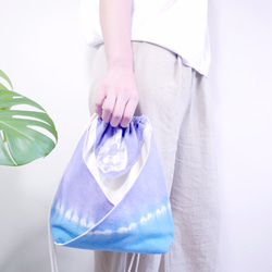 Tie dye/Kimono bag/hand bag/shoulder bag [Round purple] 2枚目の画像