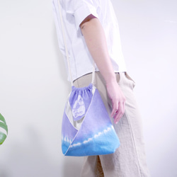 Tie dye/Kimono bag/hand bag/shoulder bag [Round purple] 3枚目の画像