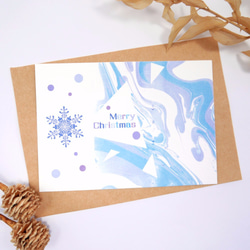 [聖誕卡片 組合包/4張] 聖誕 卡片 明信片 贈素色信封 聖誕禮物 交換禮物 浮水染 第3張的照片