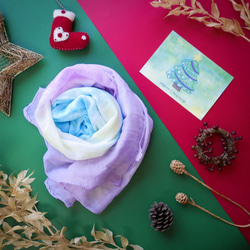 【Creema禮物季】原價$880 手染 圍巾 披肩+聖誕卡 優惠組 第2張的照片