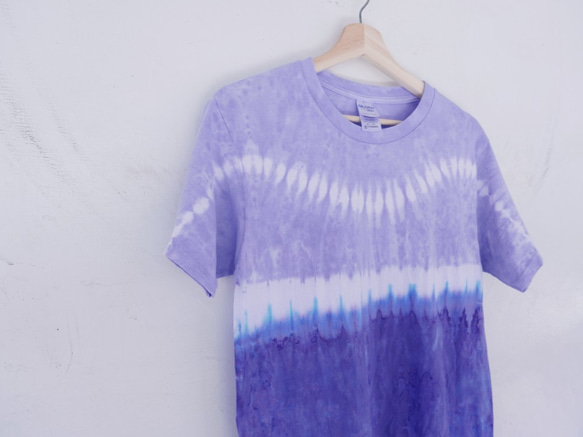 手染めTシャツ 台湾 デザイン purple wave 2枚目の画像