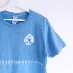 [輪藍] T恤 中性款/女款 純棉 手染 渲染 染色 第3張的照片