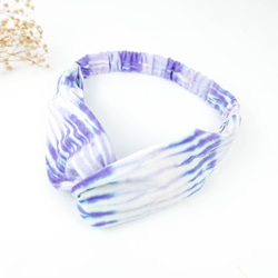: 紫嵐 : 髮帶 鬆緊 手染 渲染 禮物 純棉 第2張的照片