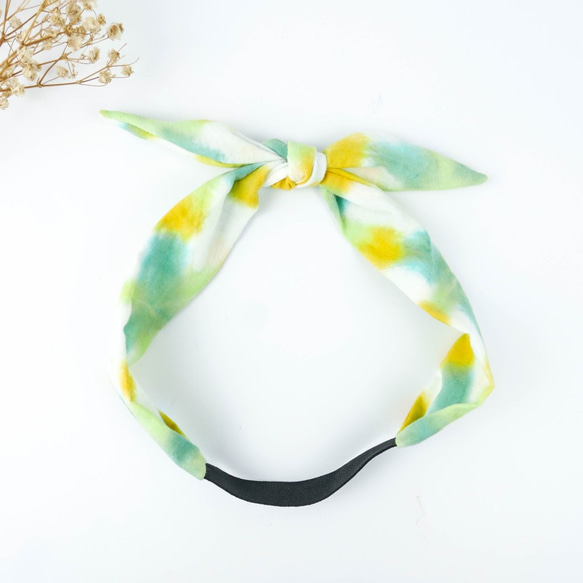 Tie dye/handmade/Headband/Elastic band :Grass: 2枚目の画像