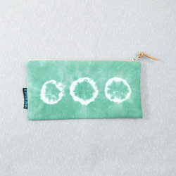 : 綠圈圈 : 筆袋 化妝包 收納袋 錢袋 手染 渲染 禮物 第1張的照片