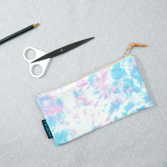 Tie-dye handmade Pencil Case Cosmetic bag : Cotton Candy  : 3枚目の画像