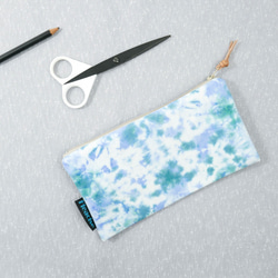 Tie-dye handmade Pencil Case Cosmetic bag : Lake Waves  : 1枚目の画像