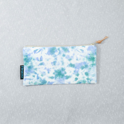 Tie-dye handmade Pencil Case Cosmetic bag : Lake Waves  : 4枚目の画像