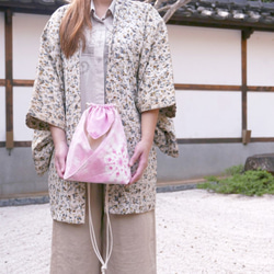: 櫻 : 日式和服包 水桶包 側背包 肩背包 斜背包 手染 渲染 禮物 第5張的照片