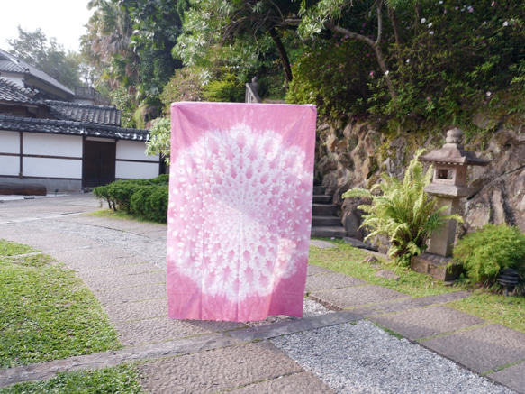 : 櫻 : 櫻花曼陀羅 掛布 裝飾 桌巾 手染 渲染 禮物 第7張的照片