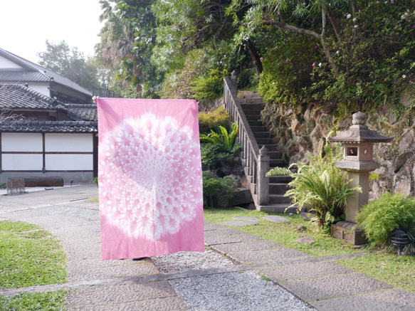 : 櫻 : 櫻花曼陀羅 掛布 裝飾 桌巾 手染 渲染 禮物 第9張的照片