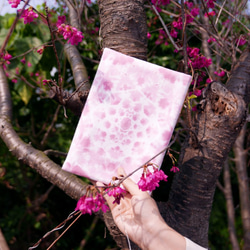 :Sakura: Hadmade Tie dye Book Cover for A5 Adjustable gifts 1枚目の画像