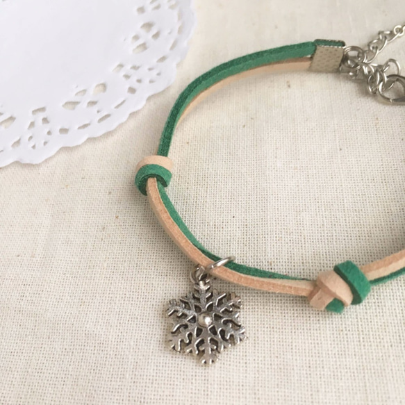 Handmade Simple Stylish Snowflake Bracelets –green 1枚目の画像