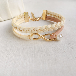 Handmade Double Braided Infinity Bracelets-vanilla 1枚目の画像