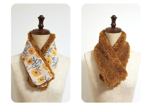 Gobelin編織和打孔可逆式暖頸圍巾 第1張的照片