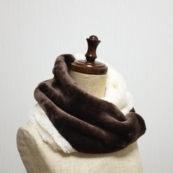 表情變化 ☆ Bicolor Snood Ivory x Dark Brown 第2張的照片