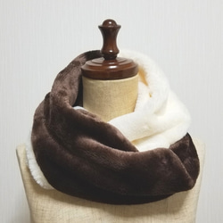 表情變化 ☆ Bicolor Snood Ivory x Dark Brown 第1張的照片