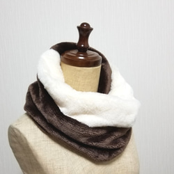 表情變化 ☆ Bicolor Snood Ivory x Dark Brown 第3張的照片