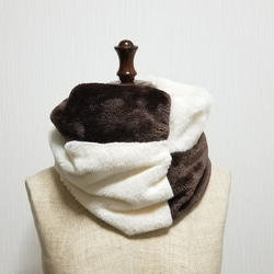 表情變化 ☆ Bicolor Snood Ivory x Dark Brown 第5張的照片