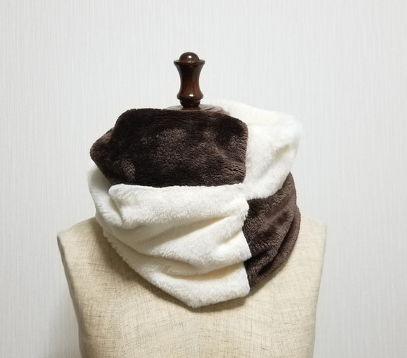 表情變化 ☆ Bicolor Snood Ivory x Dark Brown 第5張的照片