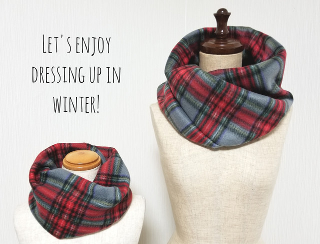 ♡親子でおそろいスヌード♡ママとキッズ♡チェック柄