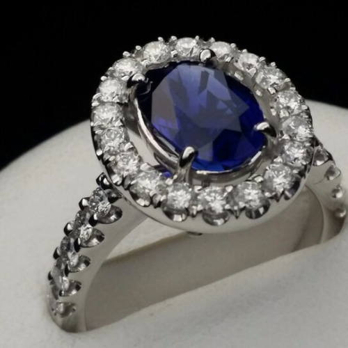 天然サファイヤ リング【鑑別書付】ブルーサファイヤ2.54ct 指輪