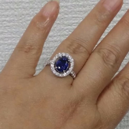 天然サファイヤ リング【鑑別書付】ブルーサファイヤ2.54ct 指輪