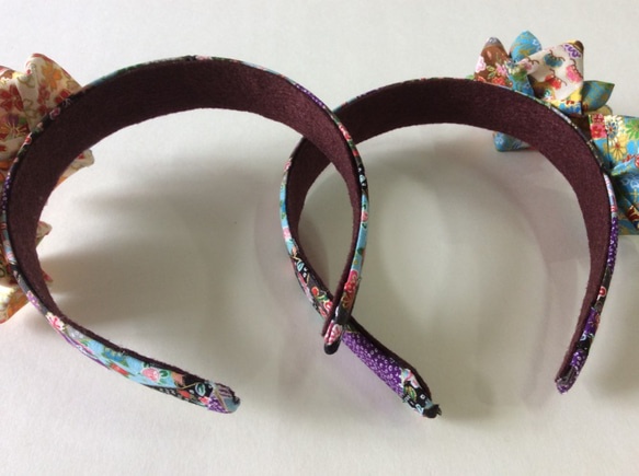 Kanzashi fabric flower headband hair accessories（つまみ細工） 7枚目の画像