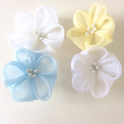 Kanzashi organza flower hair clip hair pin hair accessories 2枚目の画像