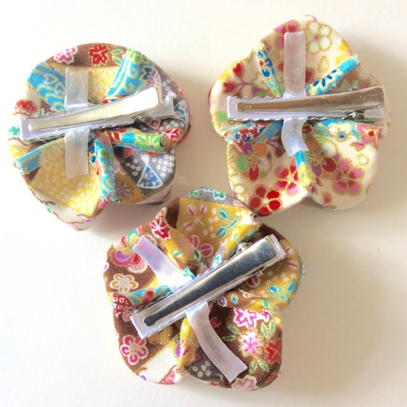 Kanzashi fabric flower hair clip hair pin hair accessories 2枚目の画像