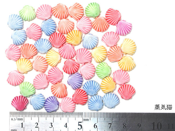 貝殻のビーズ カラーミックス 15g（約45個相当）【海 貝  ハンドメイド用アクセサリーパーツ素材】 3枚目の画像