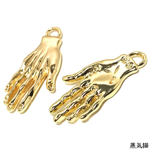 魔術師の怪しげな手チャーム ゴールド 6個【謎刻印 数字 手ピアス