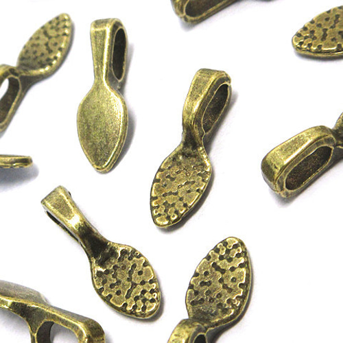 カン付プレート金具 金古美 20個【カン金具 手芸 ハンドメイド用