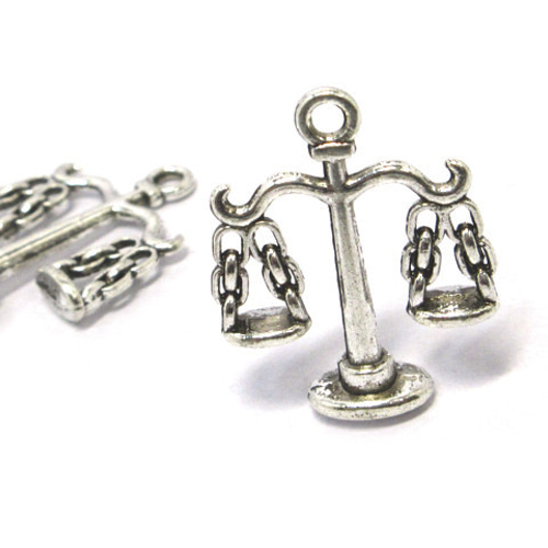 天秤チャーム 銀古美 10個【星座 てんびん座 ピアス ハンドメイド用