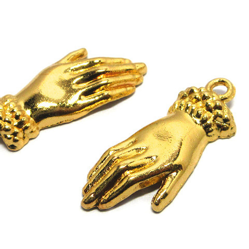 謎めいた貴婦人の手のチャーム ゴールド 10個【ミステリアス ピアス