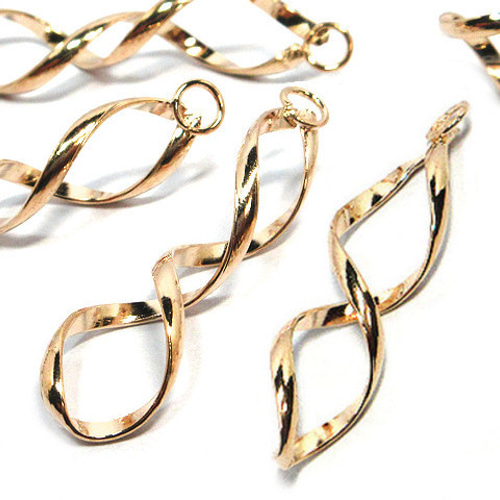 ひねりチャーム ゴールド 5個【ねじれ ピアス イヤリング ハンドメイド