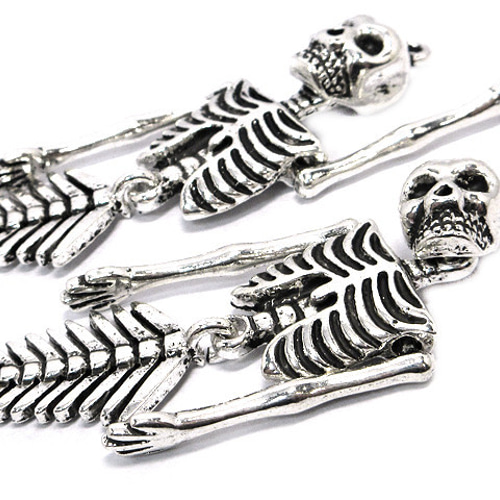 マーメイド骸骨チャーム 銀古美 1個【ハロウィン骸骨 人魚スカル