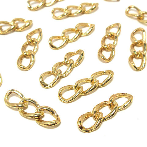 3連チェーンチャーム ゴールド 15個【チェーン ピアス イヤリング  