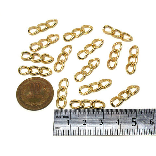 3連チェーンチャーム ゴールド 15個【チェーン ピアス イヤリング 