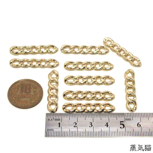 5連チェーンチャーム ゴールド 10個【チェーン ピアス イヤリング