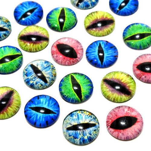 シン様おまとめアイパーツ カボション ドールアイ 猫目 爬虫類目 10mm