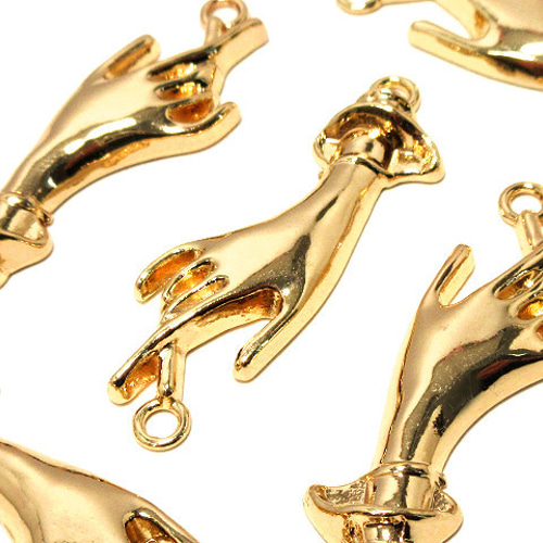 コネクター】貴婦人の手のチャーム ゴールド 5個【手 ピアス