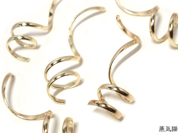 くるくるひねりチャーム ゴールド 8個【ねじれ ピアス イヤリング