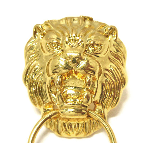 ライオンヘッドピアス ゴールド 4個【ドアノック 猫科動物 ライオンヘッドピアス ゴールド 4個【ドアノック 猫科動物