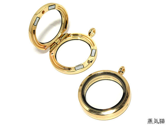 マグネット開閉式】ショーケースチャーム30mm ゴールド1個