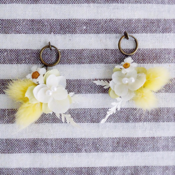 Preserved & dried flower earring 不凋乾燥花耳環 第2張的照片