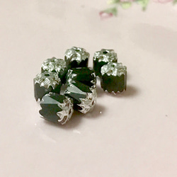 チェコ ビーズ  ダブルフェイス ブラック&シルバー   6ミリ★petite lila★ 2枚目の画像