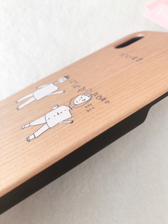 母の日・おすすめギフト◆人気プレゼント◆こどもの絵で作る・【ウッドiphoneケース】 2枚目の画像